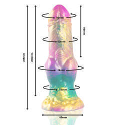 EPIC - IRIS DILDO MIT REGENBOGENFARBENEN HODEN DER VERGNÜGUNG – Produktansicht 3