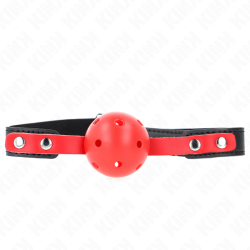 KINK - ROTER HOHLKUGEL, 4 CM, KNEBEL, SCHWARZER GURT 60 x 2 CM, VERSTELLBAR 37-52 CM – Produktansicht 2