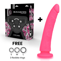 DELTA CLUB - TOYS GURT + DONG ROSA SILIKON 23 CM -O- 4.5 CM – Produktansicht 2