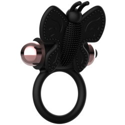 COQUETTE CHIC DESIRE - COCKRING SCHMETTERLING MIT VIBRATOR SCHWARZ/ GOLD – Produktansicht 3