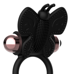 COQUETTE CHIC DESIRE - COCKRING SCHMETTERLING MIT VIBRATOR SCHWARZ/ GOLD – Produktansicht 4