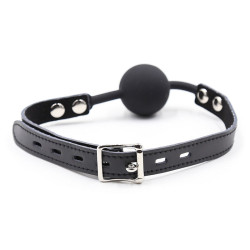 OHMAMA FETISH - SILIKON-BALLGAG MIT LEDERGÜRTEL (VORHÄNGESCHLOSS INKLUSIVE) – Produktansicht 4