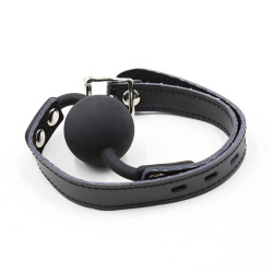 OHMAMA FETISH - SILIKON-BALLGAG MIT LEDERGÜRTEL (VORHÄNGESCHLOSS INKLUSIVE) – Produktansicht 5