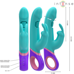 INTENSE - MONICA RABBIT VIBRATOR MIT ROTIERENDEM G-SPOT-STIMULATOR BLAU – Produktansicht 2