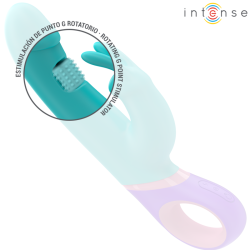 INTENSE - MONICA RABBIT VIBRATOR MIT ROTIERENDEM G-SPOT-STIMULATOR BLAU – Produktansicht 4