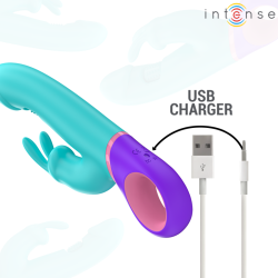 INTENSE - MONICA RABBIT VIBRATOR MIT ROTIERENDEM G-SPOT-STIMULATOR BLAU – Produktansicht 6