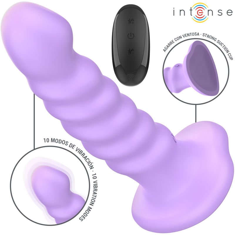 INTENSE - BRENDA VIBRATOR GRÖSSE M SPIRALENDESIGN 10 VIBRATIONEN LILA FERNBEDIENUNG – D-241972