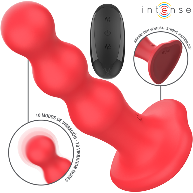 INTENSE - CODY VIBRATOR MIT SAUGNÄPFEN ROTE FERNBEDIENUNG – D-241975
