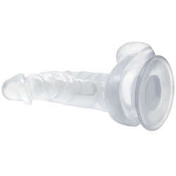 BAILE - REALISTISCHER DILDO MIT SAUGNAPF UND HODEN 16.7 CM TRANSPARENT – Produktansicht 2