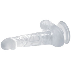 BAILE - REALISTISCHER DILDO MIT SAUGNAPF UND HODEN 16.7 CM TRANSPARENT – Produktansicht 3