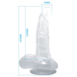 BAILE - REALISTISCHER DILDO MIT SAUGNAPF UND HODEN 16.7 CM TRANSPARENT – Produktansicht 5