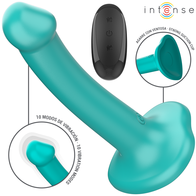 INTENSE - KATIE VIBRATOR MIT SAUGNÄPFEN 10 VIBRATIONEN BLAU FERNBEDIENUNG – D-241984