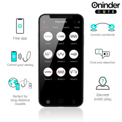 ONINDER CUTE – Vibrierendes Liebes- und Vergnügens-Ei – Rotierende Silikon-Edelsteine – Kostenlose globale App –…
