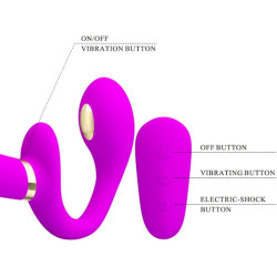 PRETTY LOVE - THUNDERBIRD DOPPELTER STRAP-ON-VIBRATOR MIT FERNBEDIENUNG LILA – Produktansicht 5