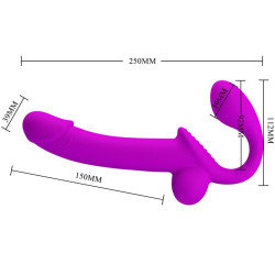 PRETTY LOVE - KELPIE DOPPELTER STRAP-ON-STIMULATOR LILA – Produktansicht 4