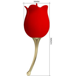 PRETTY LOVE - ROSE LOVER ROSE KLITORIS-STIMULATOR 12 VIBRATIONEN ROT – Produktansicht 4