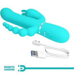 PRETTY LOVE - CAMMY 4 IN 1 MULTIFUNKTIONS-DREIFACHER RABBIT-VIBRATOR BLAU – Produktansicht 8