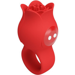 PRETTY LOVE - JAE ROSE FÖRMIGER FINGERVIBRATOR 10 VIBRATIONEN ROT – Produktansicht 2