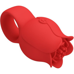 PRETTY LOVE - JAE ROSE FÖRMIGER FINGERVIBRATOR 10 VIBRATIONEN ROT – Produktansicht 4