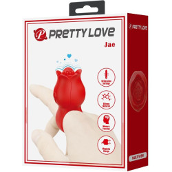 PRETTY LOVE - JAE ROSE FÖRMIGER FINGERVIBRATOR 10 VIBRATIONEN ROT – Produktansicht 9