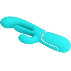 PRETTY LOVE - SHANIA TRIPLE RABBIT MULTIFUNKTIONSVIBRATOR 3 IN 1 BLAU – Produktansicht 3