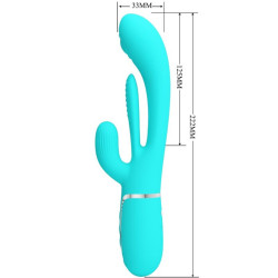 PRETTY LOVE - SHANIA TRIPLE RABBIT MULTIFUNKTIONSVIBRATOR 3 IN 1 BLAU – Produktansicht 7