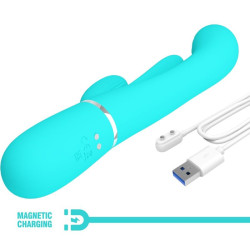 PRETTY LOVE - SHANIA TRIPLE RABBIT MULTIFUNKTIONSVIBRATOR 3 IN 1 BLAU – Produktansicht 9