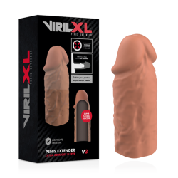VIRILXL - FLÜSSIGE SILIKON V3 BRAUNE PENISVERLÄNGERUNG – Produktansicht 2