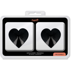 COQUETTE CHIC DESIRE - NIPPELABDECKUNGEN MIT SCHWARZEN HERZEN – Produktansicht 5