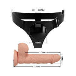 PRETTY LOVE - HARNESS-HOSE UNIVERSAL-HARNESS MIT DILDO JERRY 21.8 CM NATUR – Produktansicht 6