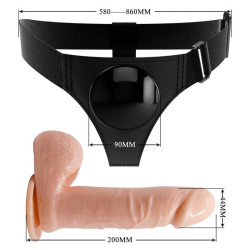 PRETTY LOVE - HARNESS-HOSE UNIVERSAL-HARNESS MIT DILDO TOM 20 CM NATUR – Produktansicht 6