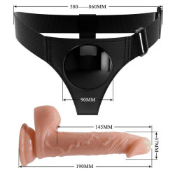 PRETTY LOVE - HARNESS-HOSE UNIVERSAL-HARNESS MIT DILDO KEVIN 19 CM NATURAL – Produktansicht 6