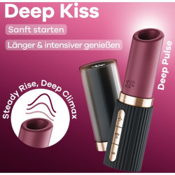 SATISFYER - DEEP KISS WAVE KLITORIS-STIMULATOR GRANAT / SCHWARZ – Produktansicht 7