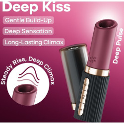 SATISFYER - DEEP KISS WAVE KLITORIS-STIMULATOR GRANAT / SCHWARZ – Produktansicht 8