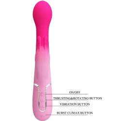 PRETTY LOVE - DEJON 3 IN 1 MULTIFUNKTIONS-RABBIT-VIBRATOR ROSA – Produktansicht 9