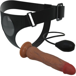 PRETTY LOVE - KYTON UNIVERSAL HARNESS SLIP MIT SQUIRTING DILDO 19 CM MULATO – Produktansicht 4