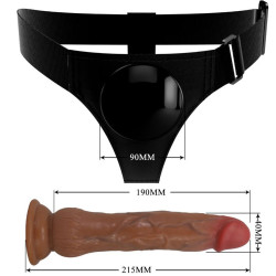 PRETTY LOVE - KYTON UNIVERSAL HARNESS SLIP MIT SQUIRTING DILDO 19 CM MULATO – Produktansicht 7