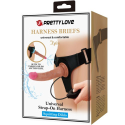 PRETTY LOVE - KYTON UNIVERSAL HARNESS SLIP MIT SQUIRTING DILDO 19 CM MULATO – Produktansicht 8