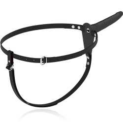 FETISH SUBMISSIVE HARNESS - SCHWARZER SILIKONVIBRATOR 15 CM – Produktansicht 5