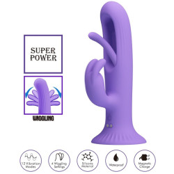 PRETTY LOVE - KILLMOULIS RABBIT VIBRATOR 12 VIBRATIONSMODI LILA – Produktansicht 5