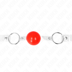 KINK - ROTER TRANSPARENTER PVC-BALL 4 CM KNEBEL VERSTELLBAR – Produktansicht 4