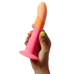 ROMP - DIZI Silikon-Dildo mit Saugnapf, dreifarbig, 18 cm – Produktansicht 2