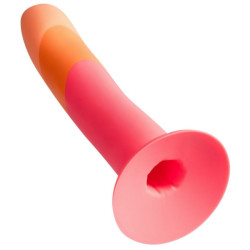 ROMP - DIZI Silikon-Dildo mit Saugnapf, dreifarbig, 18 cm – Produktansicht 3