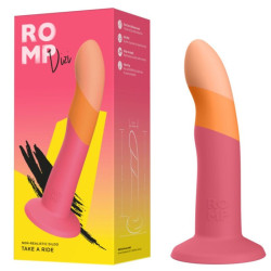 ROMP - DIZI Silikon-Dildo mit Saugnapf, dreifarbig, 18 cm – Produktansicht 4