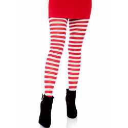 LEG AVENUE - WEISS/ROT GESTREIFTE STRUMPFHOSEN – Produktansicht 4