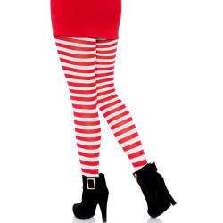 LEG AVENUE - WEISS/ROT GESTREIFTE STRUMPFHOSEN – Produktansicht 5