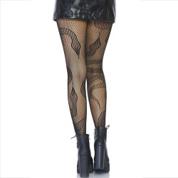 LEG AVENUE - STRÜMPFE NET SNAKES SCHWARZ – Produktansicht 2