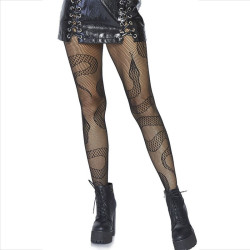 LEG AVENUE - STRÜMPFE NET SNAKES SCHWARZ – Produktansicht 3