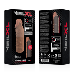 VIRILXL - FLÜSSIGE SILIKON V5 BRAUNE PENISVERLÄNGERUNG – Produktansicht 9
