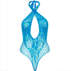 LEG AVENUE - TEDDY-HALFTER MIT SPITZE BLAU – Produktansicht 7